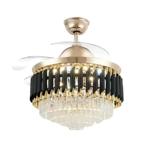 Qulik Q-T7456 48" Decorative Chandelier Ceiling Fan With Light and Remote