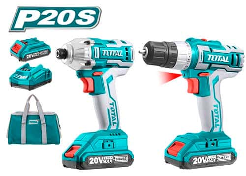 TOTAL Cordless 2 Pcs Combo Kit TCKLI2006