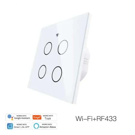 Wifi Smart 4 Gang Switch RF Prime White