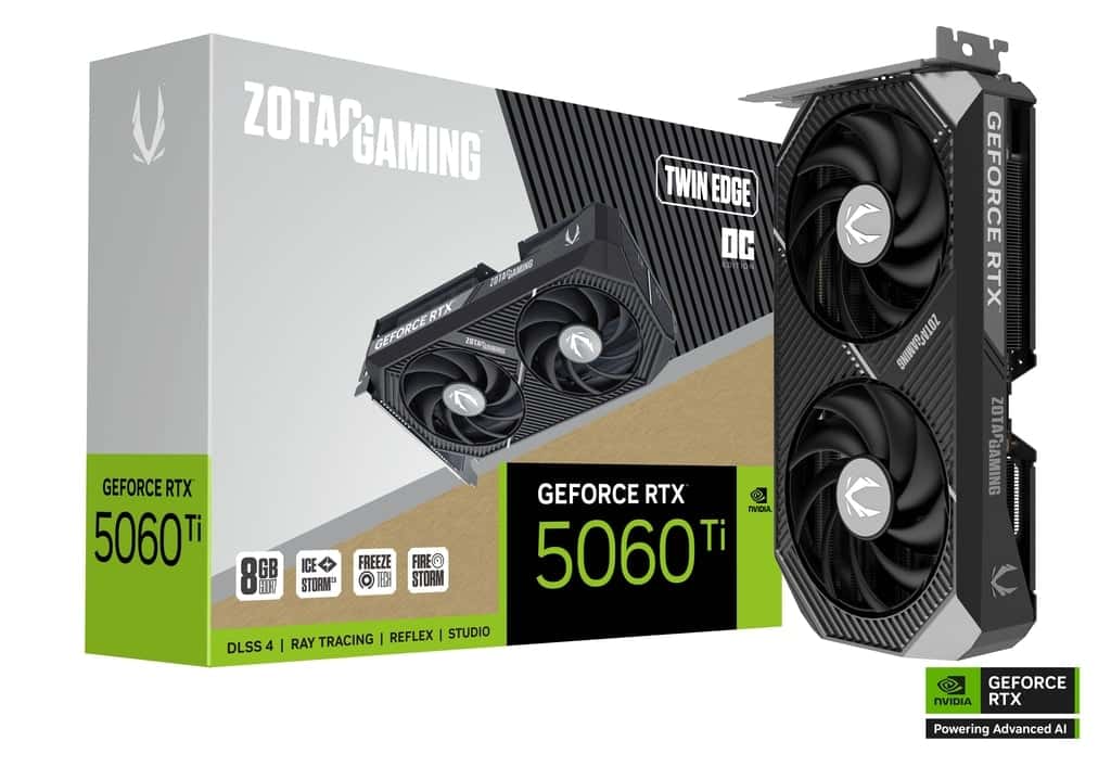 ZOTAC GAMING GeForce RTX 5060 Ti Twin Edge OC 8GB GDDR7 Graphics Card